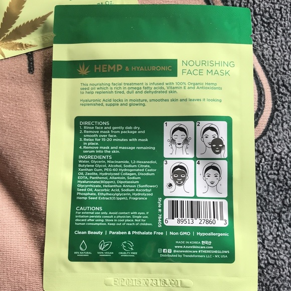 ✨🆕Vitamasques Power Power Diamond Infused Metallic Mask & 2 Azure Hemp Masks✨ - Picture 10 of 11